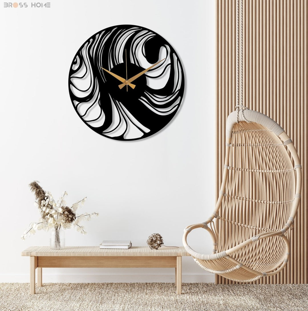 Abstract Metal Wall Clock - BrossHome Metal Wall Art