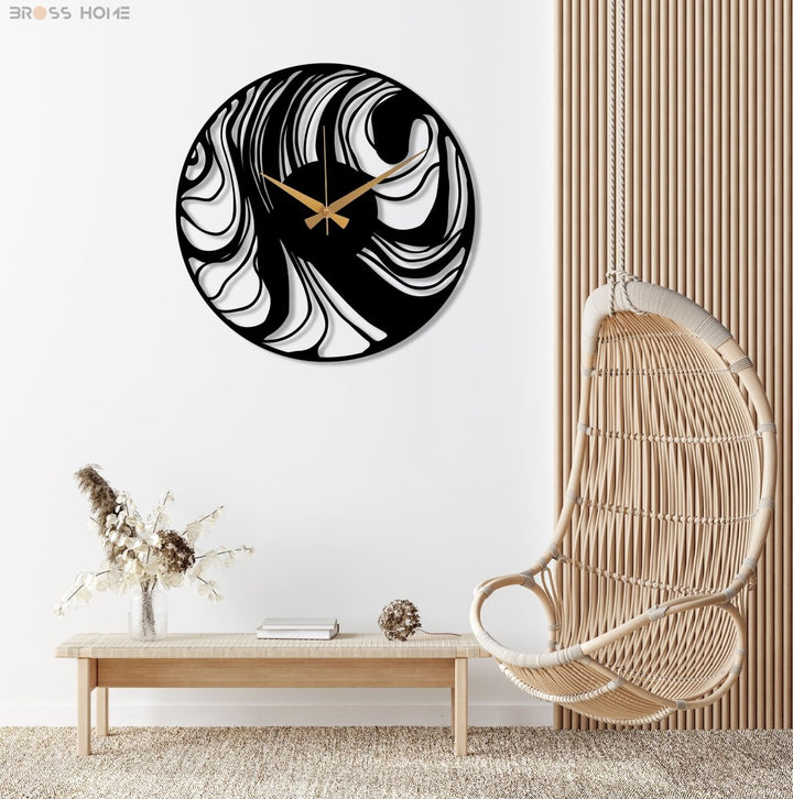 Abstract Metal Wall Clock - BrossHome Metal Wall Art