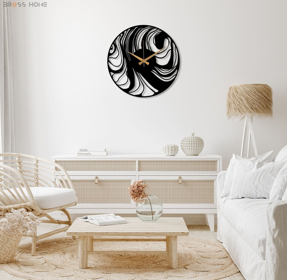 Abstract Metal Wall Clock - BrossHome Metal Wall Art