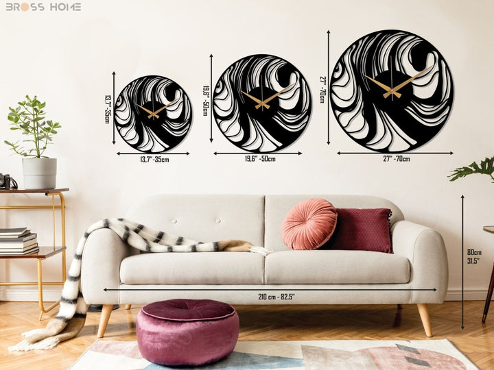Abstract Metal Wall Clock - BrossHome Metal Wall Art