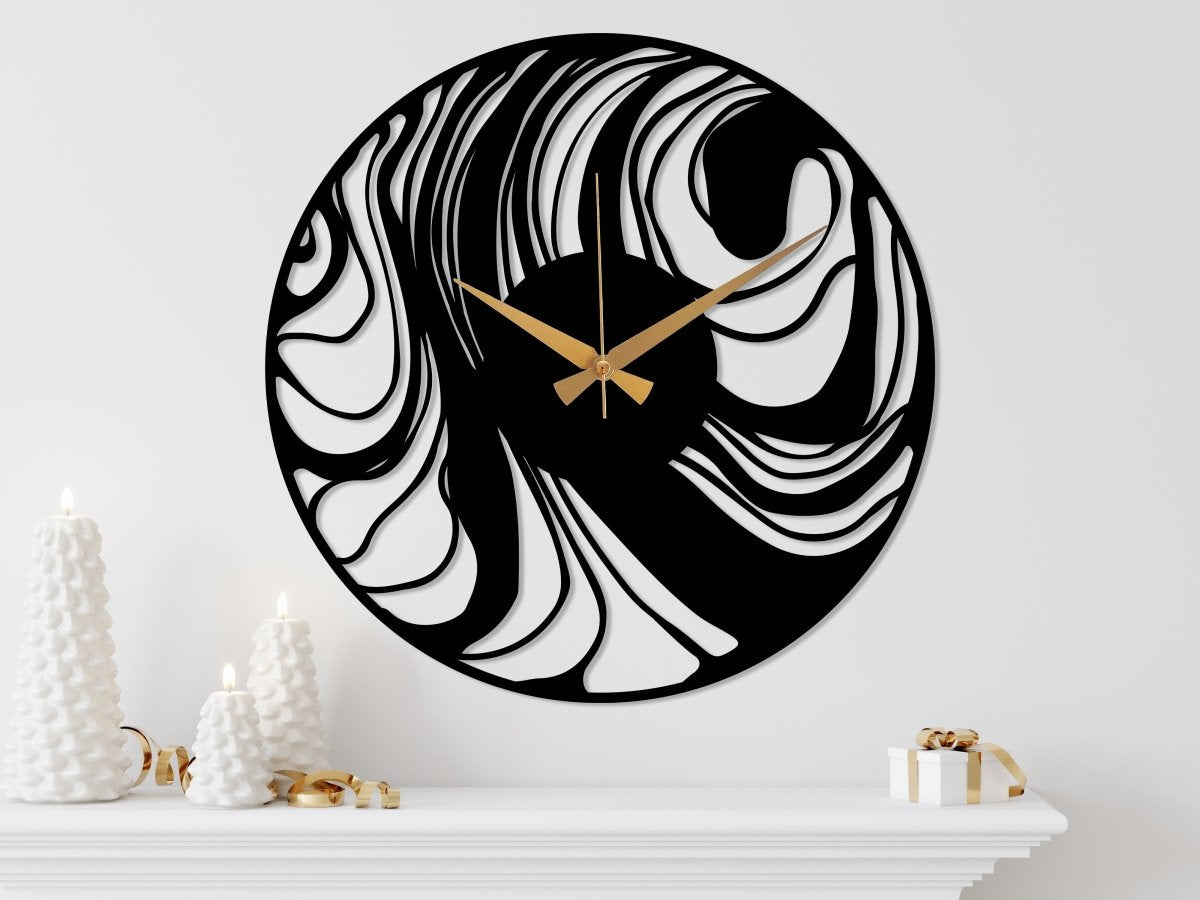 Abstract Metal Wall Clock - BrossHome Metal Wall Art