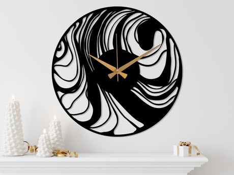 Abstract Metal Wall Clock - BrossHome Metal Wall Art