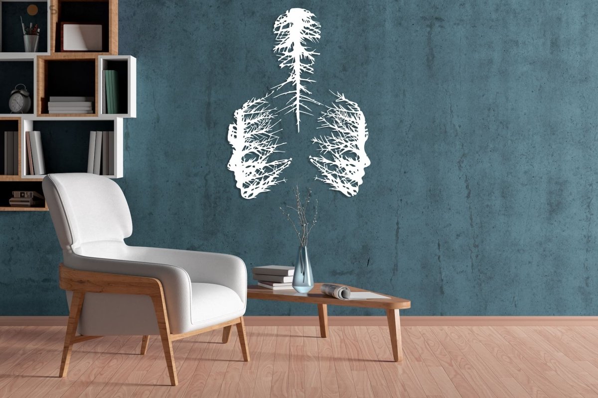 Abstract Metal Wall Decor, Faces And Trees - BrossHome Metal Wall Art