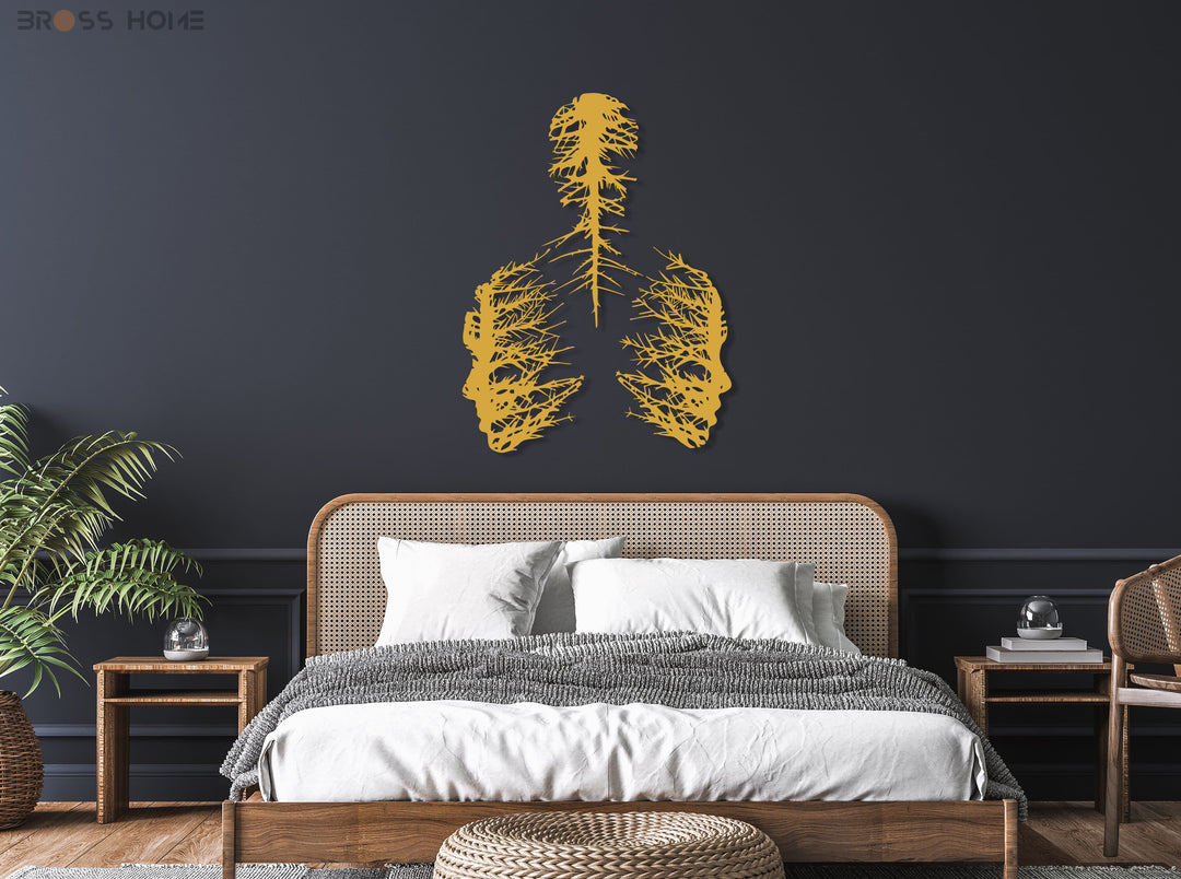 Abstract Metal Wall Décor, Faces And Trees - BrossHome