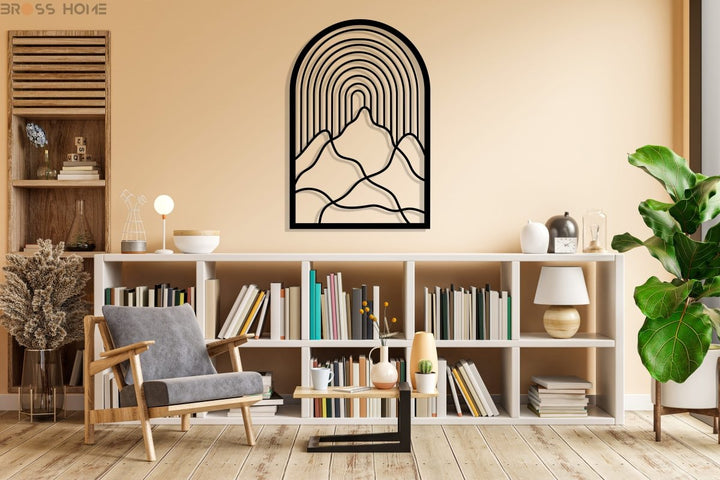 Abstract Mountain Scene Metal Wall Art - BrossHome Metal Wall Art