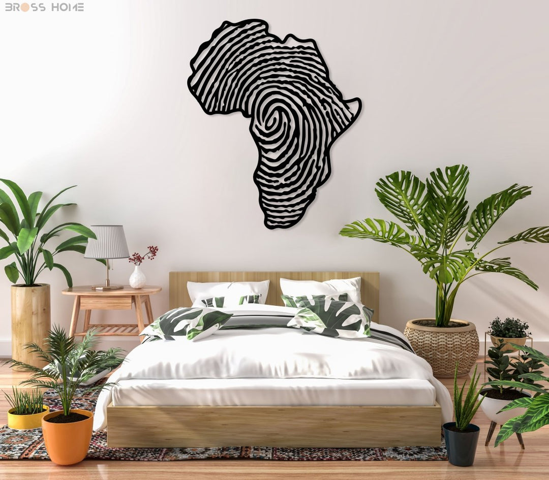 Africa Map Metal Wall Art - BrossHome Metal Wall Art