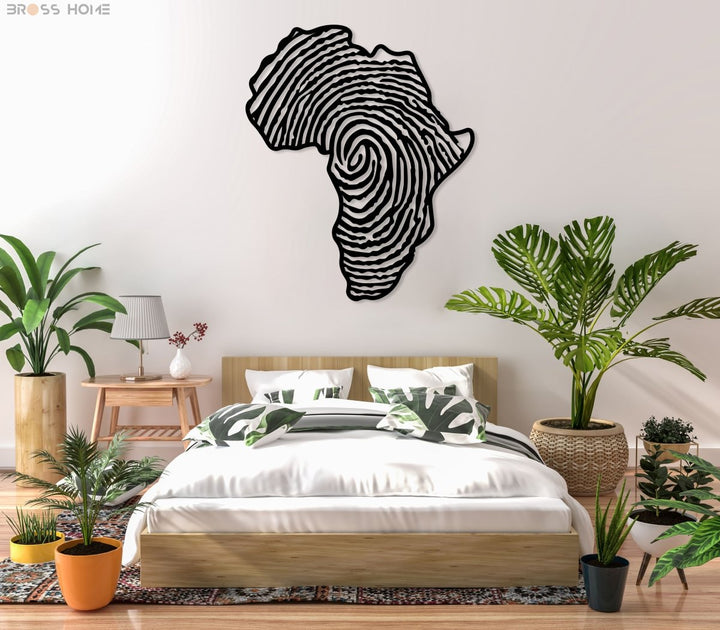 Africa Map Metal Wall Art - BrossHome Metal Wall Art
