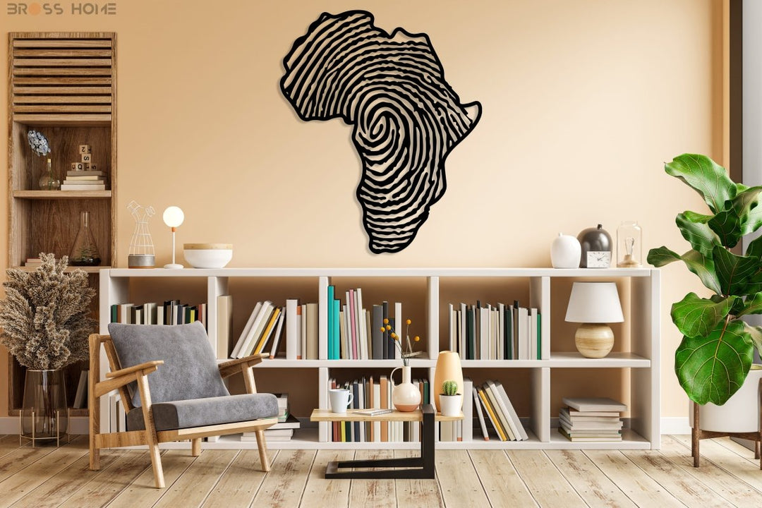 Africa Map Metal Wall Art - BrossHome Metal Wall Art