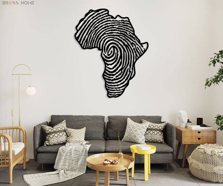 Africa Map Metal Wall Art - BrossHome Metal Wall Art