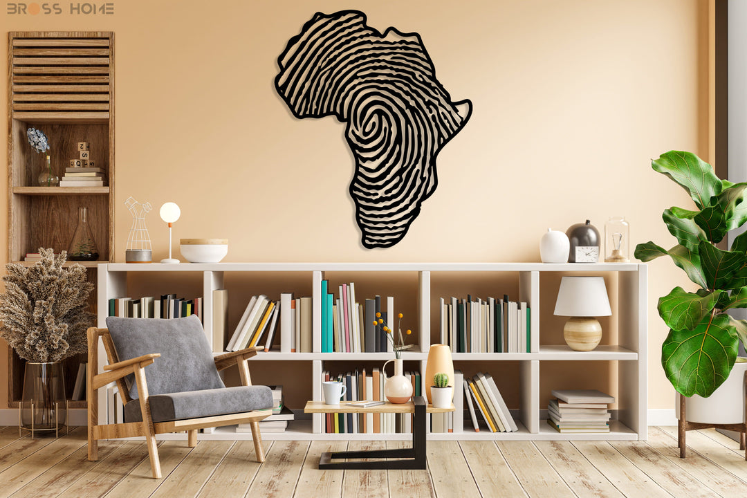 Africa Map Metal Wall Art - BrossHome