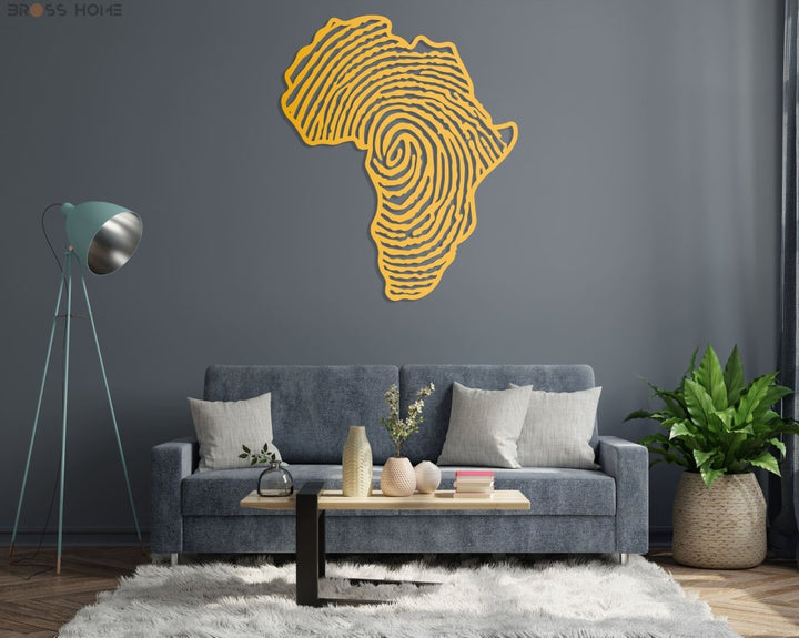 Africa Map Metal Wall Art - BrossHome Metal Wall Art