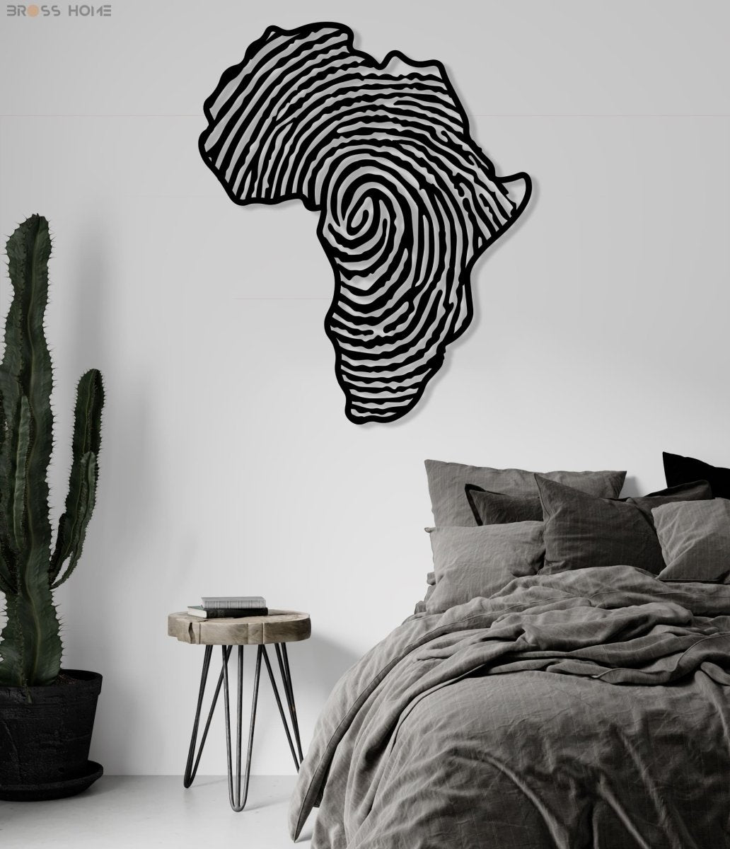Africa Map Metal Wall Art - BrossHome Metal Wall Art