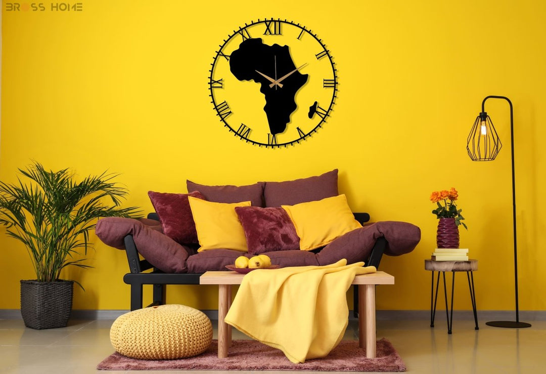 Africa Wall Clock - BrossHome Metal Wall Art