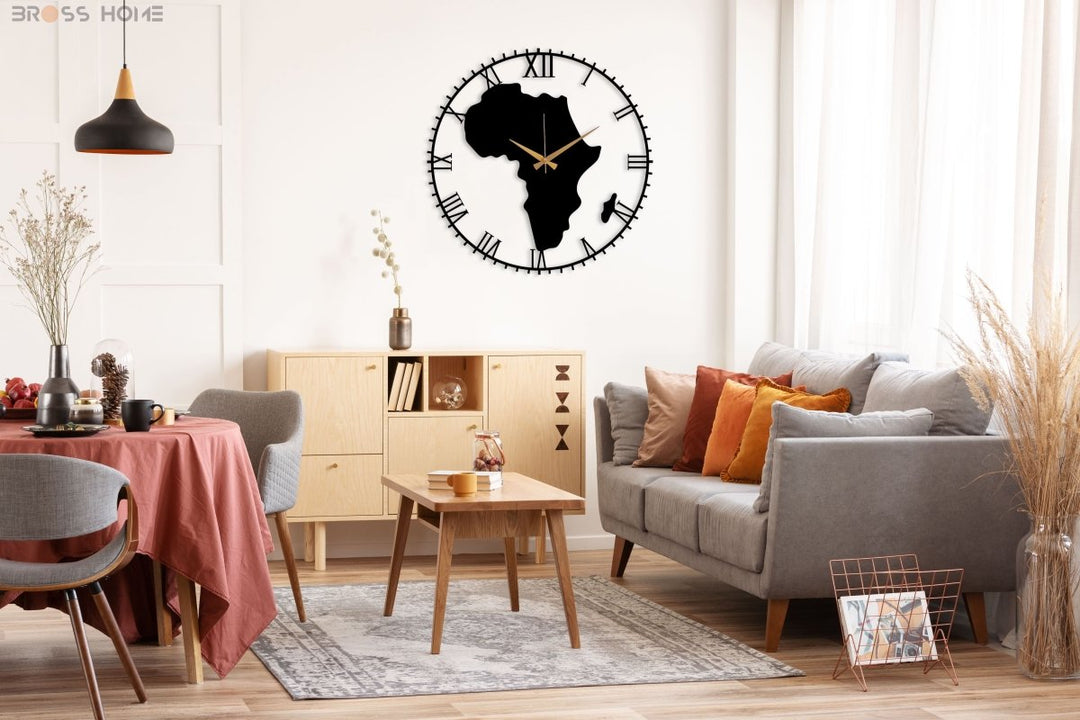 Africa Wall Clock - BrossHome Metal Wall Art