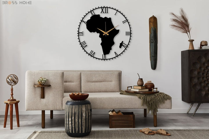 Africa Wall Clock - BrossHome Metal Wall Art