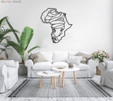African Woman Silhouette In Africa Map Wall Art - BrossHome Metal Wall Art