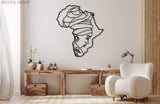 African Woman Silhouette In Africa Map Wall Art - BrossHome Metal Wall Art
