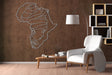 African Woman Silhouette In Africa Map Wall Art - BrossHome Metal Wall Art