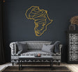 African Woman Silhouette In Africa Map Wall Art - BrossHome Metal Wall Art