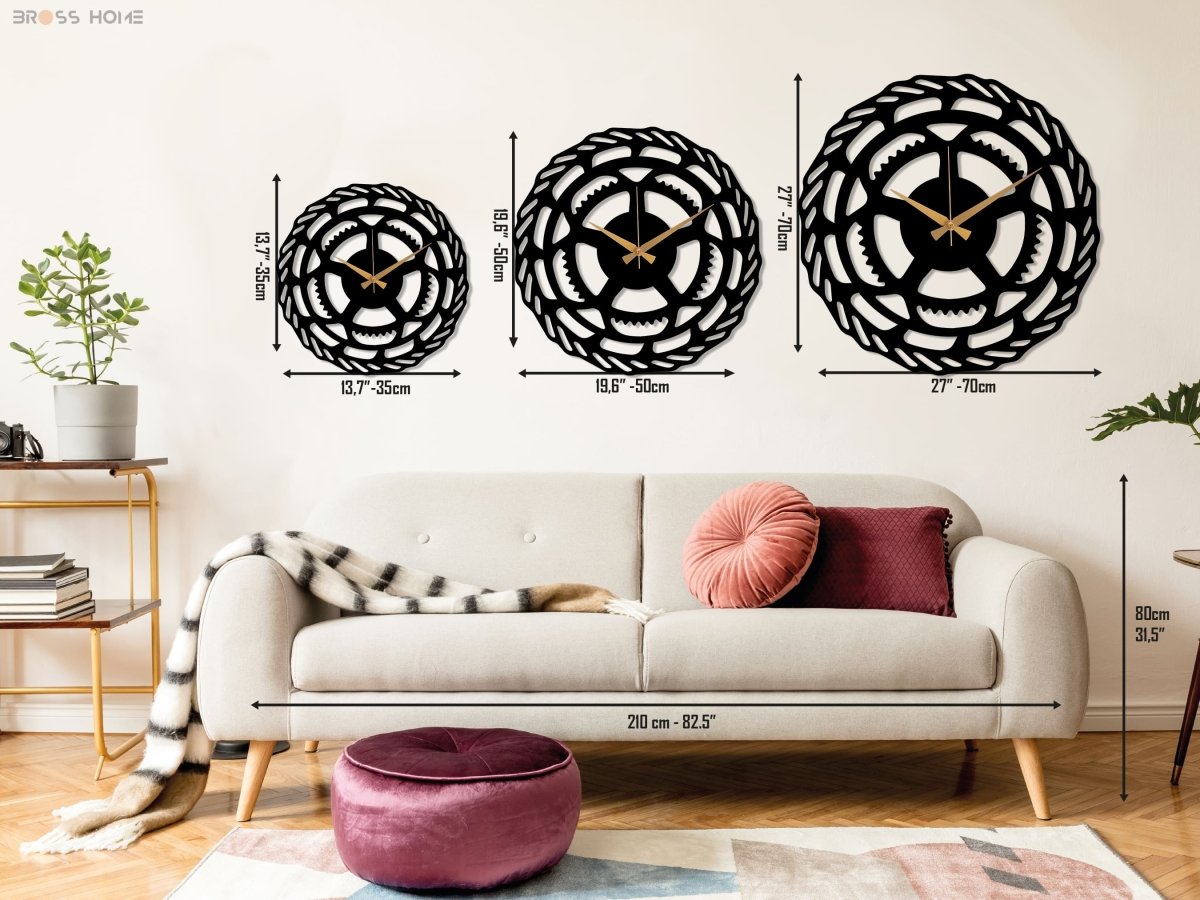 Bicycle Gear Wall Clock - BrossHome Metal Wall Art
