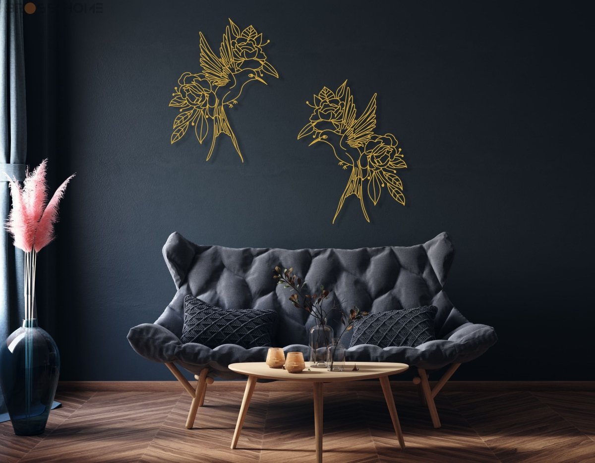 Birds And Flowers Wall Art - BrossHome Metal Wall Art