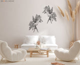 Birds And Flowers Wall Art - BrossHome Metal Wall Art