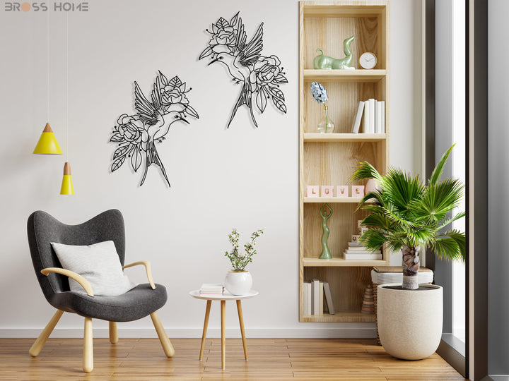 Birds And Flowers Wall Art - BrossHome