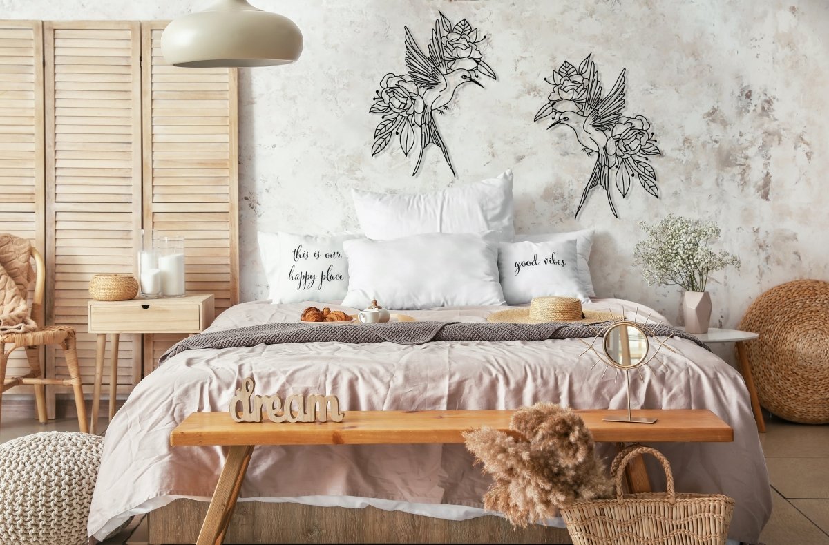 Birds And Flowers Wall Art - BrossHome Metal Wall Art
