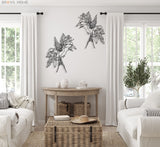 Birds And Flowers Wall Art - BrossHome Metal Wall Art