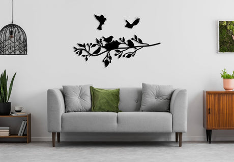 Birds On Branch Wall Art - BrossHome Metal Wall Art