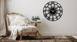 Black Clock Roman Numerals And Mandala Design - BrossHome Metal Wall Art