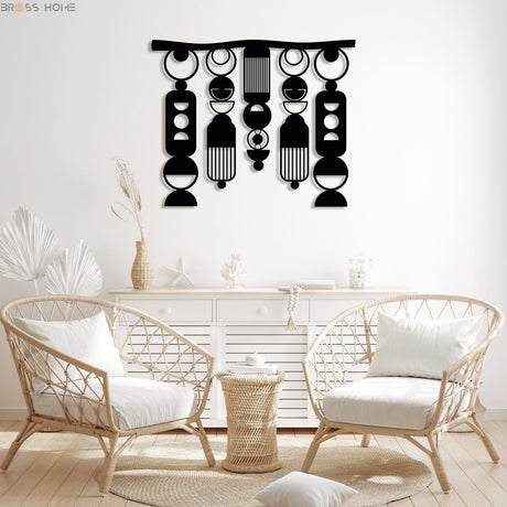 Black Macrame Metal Wall Art - BrossHome Metal Wall Art