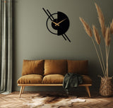 Black Minimalist Wall Clock - BrossHome Metal Wall Art