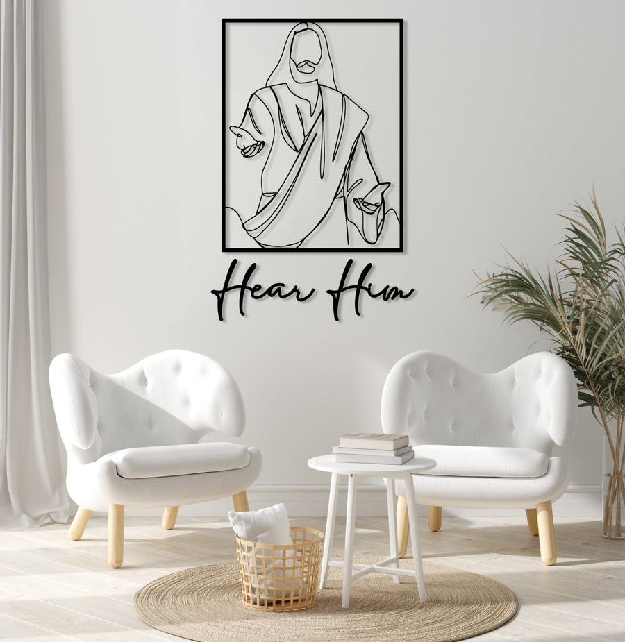 Christ Metal Wall Art Hear Him - BrossHome Metal Wall Art