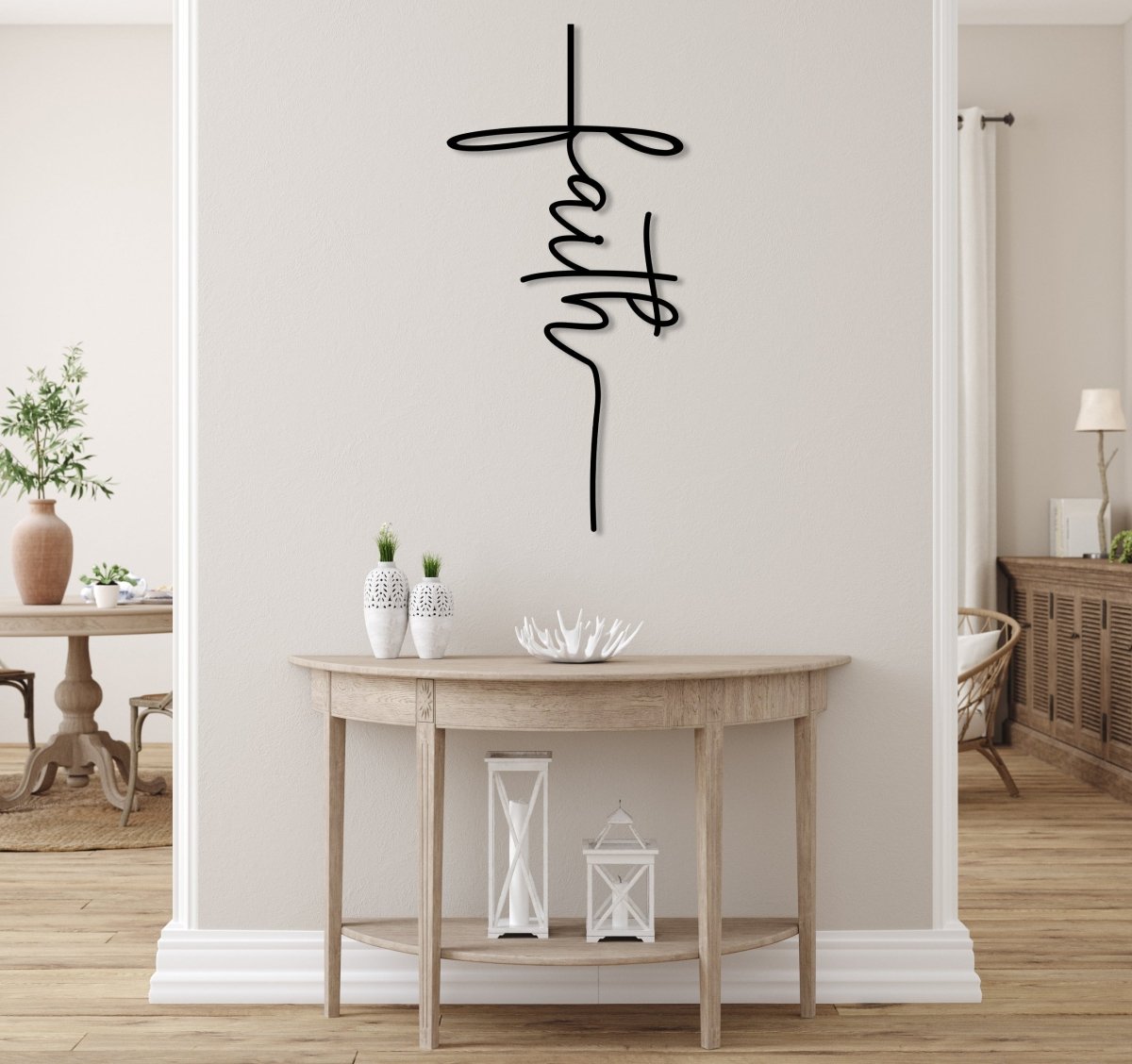 Faith Cross Metal Wall Art - BrossHome Metal Wall Art