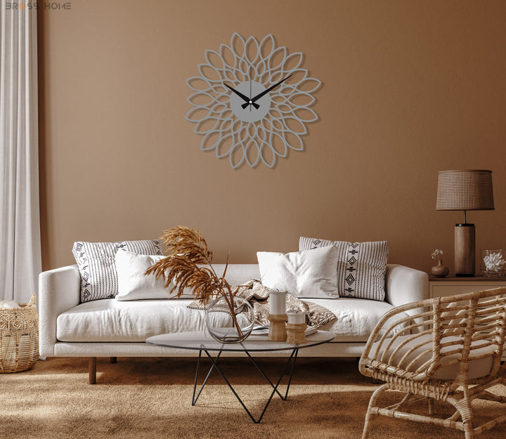 Floral Metal Wall Clock - BrossHome