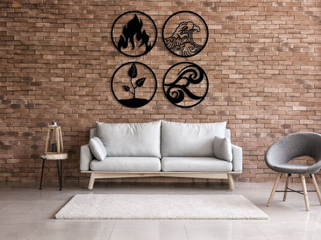 Four Elements Wall Art - BrossHome Metal Wall Art