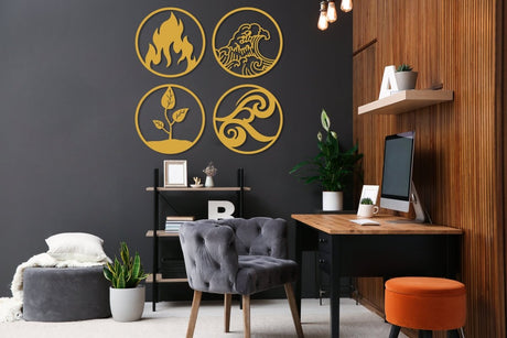 Four Elements Wall Art - BrossHome Metal Wall Art