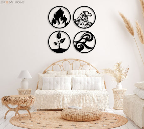Four Elements Wall Art - BrossHome Metal Wall Art