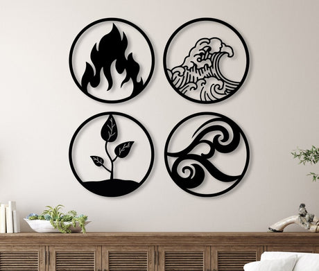 Four Elements Wall Art - BrossHome Metal Wall Art