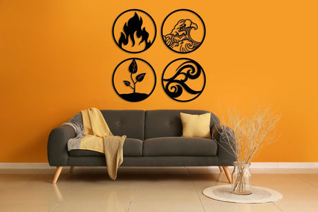 Four Elements Wall Art - BrossHome Metal Wall Art