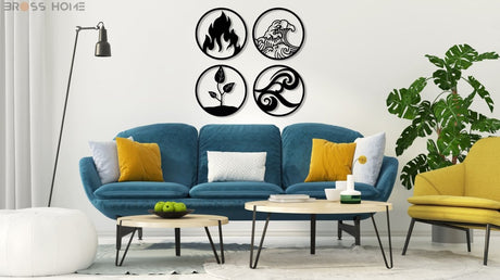 Four Elements Wall Art - BrossHome Metal Wall Art