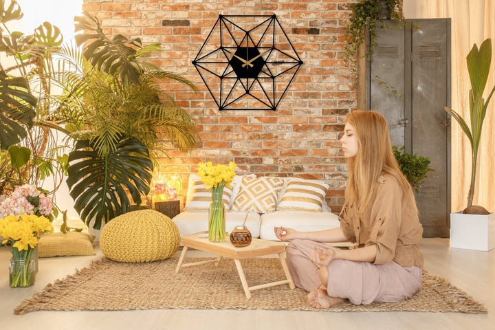 Hexagon Wall Clock - BrossHome Metal Wall Art