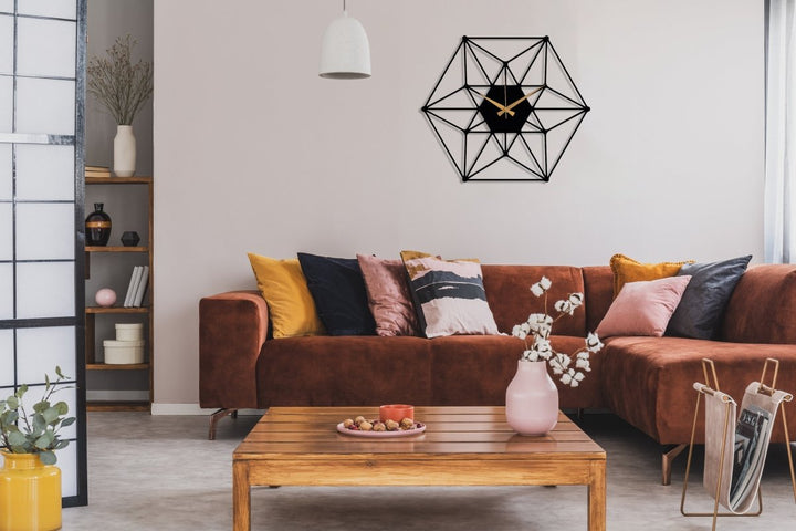Hexagon Wall Clock - BrossHome Metal Wall Art