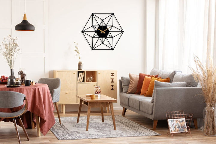 Hexagon Wall Clock - BrossHome Metal Wall Art