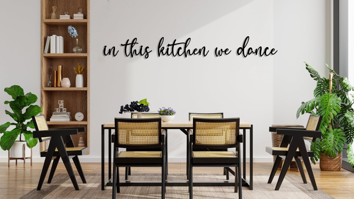 In This Kitchen We Dance Metal Sign - BrossHome Metal Wall Art