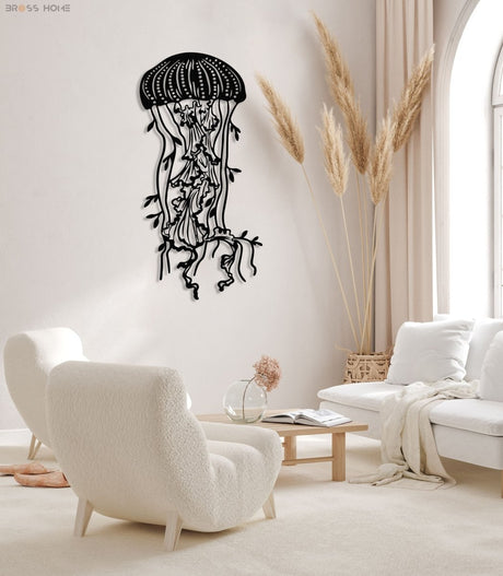 Jellyfish Metal Wall Art - BrossHome Metal Wall Art