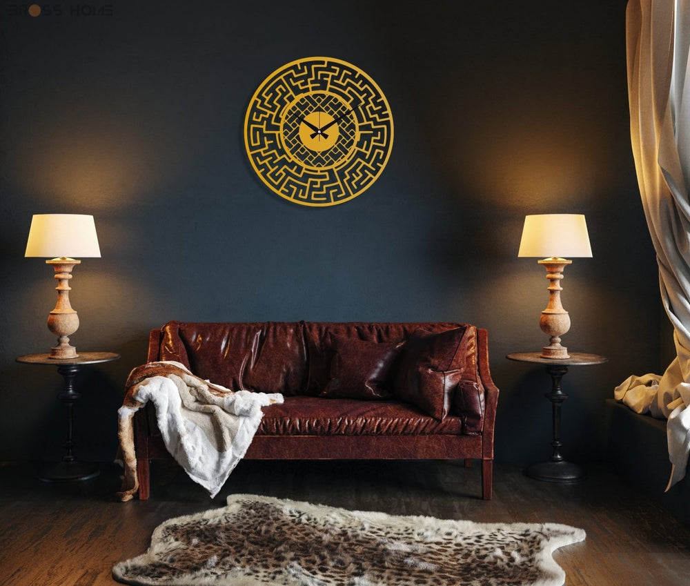 Labyrinth Metal Wall Clock - BrossHome Metal Wall Art