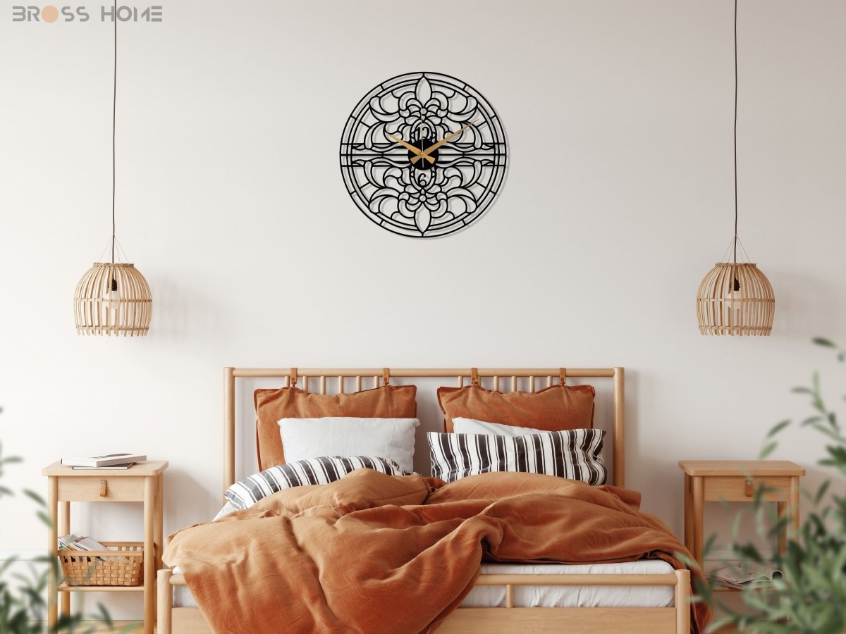 Large Decorative Metal Wall Clock - BrossHome Metal Wall Art