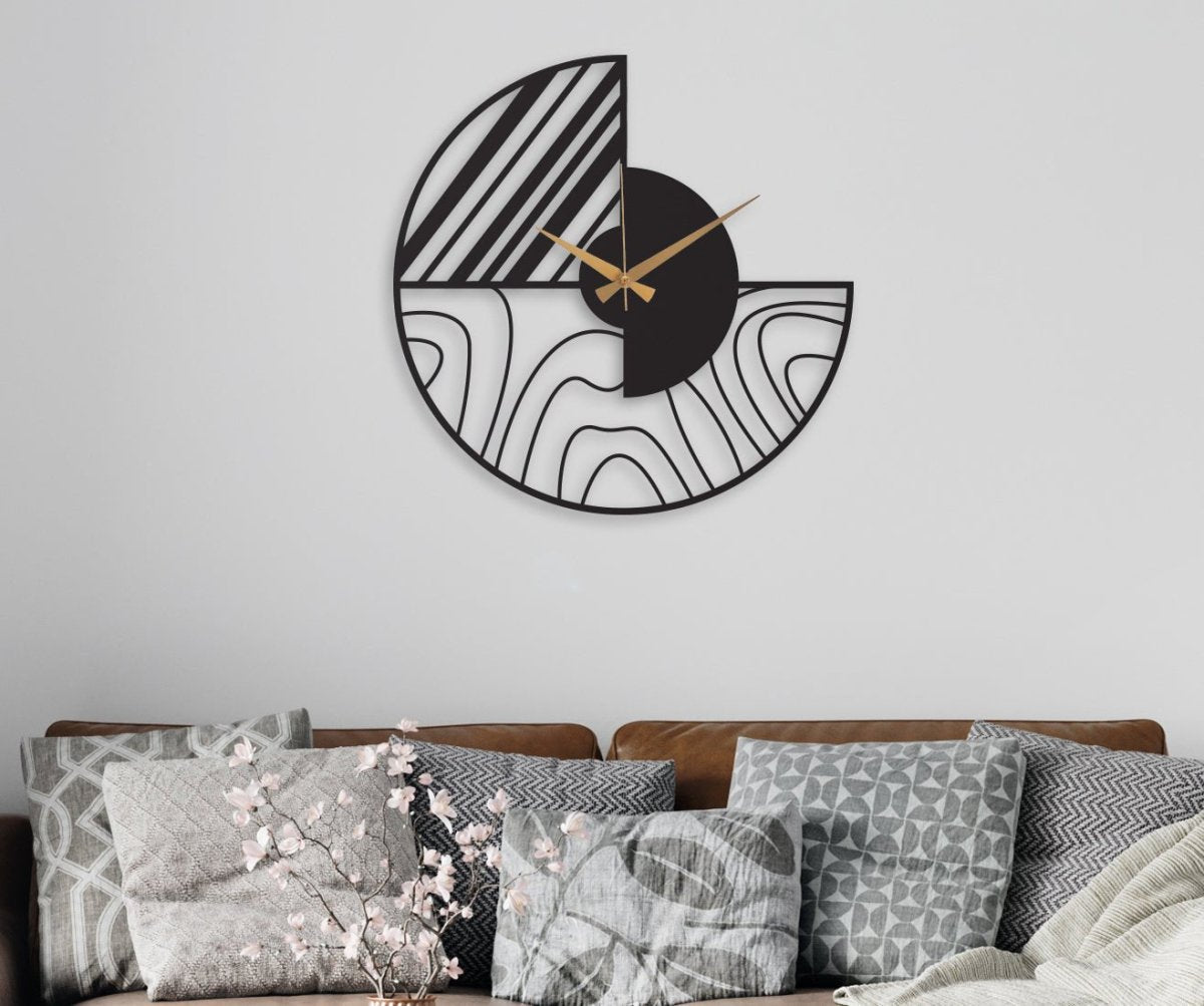 Large Minimalist Wall Clock - BrossHome Metal Wall Art